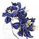 Ободок из замши и кожи "Royal blue", Ободки, Москва,  Фото №1