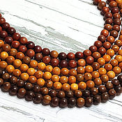 Материалы для творчества handmade. Livemaster - original item Beads are a valuable Cocobolo tree/Tabby/Rosewood Burma ball 6mm, 10 pcs.. Handmade.