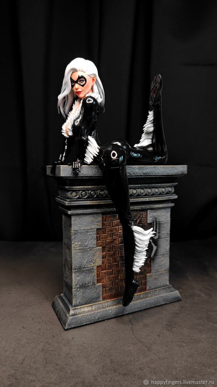 3д фигурка Черная кошка на стене Black Cat marvel на заказ в