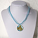 Blue pendant with yellow flowers. Pendant. fiorellino. Online shopping on My Livemaster.  Фото №2