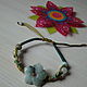 Braided bracelet with inset flower jade 4. Braided bracelet. Fabulous shop (fabulous-shop). Online shopping on My Livemaster.  Фото №2