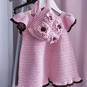 Одежда детская handmade. Livemaster - original item Dress for girls pink, crocheted. Handmade.