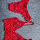 "Secret night red" Комплект белья из кружева шантильи, Комплекты белья, Красноярск,  Фото №1