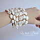 Multi-row bracelet with Baroque pearls, large lock. Bead bracelet. Евгения Голубева (White Book). My Livemaster. Фото №6