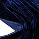 Бархат шёлковый с эластаном цвета тёмного ультрамарина Италия, Ткани, Ставрополь,  Фото №1
