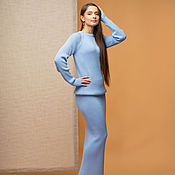 Одежда handmade. Livemaster - original item Blue suit with a long skirt. Handmade.