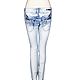 Two sizes! Blue skinny jeans with embroidery 'New York', Vintage trousers, Nelidovo,  Фото №1