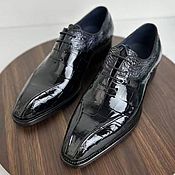 Обувь ручной работы handmade. Livemaster - original item Oxfords made of genuine crocodile leather, in black.. Handmade.