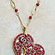 'Poppy heart' pendant on a chain. Pendants. Simkha - Jewelry For Joy. Online shopping on My Livemaster.  Фото №2