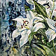 Order Painting watercolor 'White lilies flowers silent'. Pictures for the soul (RozaSavinova). Livemaster. . Pictures Фото №3