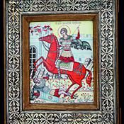Икона св.Cергия Радонежского с житием