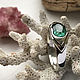 Handmade Emerald ring. 925 sterling silver. Rings. Bauroom - vedic jewelry & gemstones (bauroom). Online shopping on My Livemaster.  Фото №2