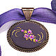 Embroidered pendant Bouton d'or. Pendants. Art Stitch by Juli Milokumova. Online shopping on My Livemaster.  Фото №2