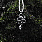 Украшения handmade. Livemaster - original item Snake — steel pendant on a chain. Handmade.