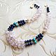 Necklace 'Pink and azure' (rose quartz, lapis lazuli, amazonite). Necklace. Pani Kratova (panikratova). My Livemaster. Фото №4