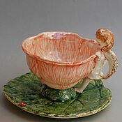 Посуда handmade. Livemaster - original item teacups: Flower and Angel. Handmade.