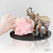 Фен-шуй и эзотерика handmade. Livemaster - original item Bronze elephant with manganocalcite gift for the head. Handmade.