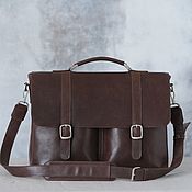 Сумки и аксессуары handmade. Livemaster - original item Men`s leather briefcase 