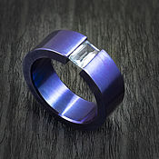 Украшения handmade. Livemaster - original item Titanium ring purple-blue with blue Topaz. Handmade.