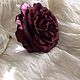 Заколка брошь Роза цвета Марсала. Заколки. Happypeony. Ярмарка Мастеров.  Фото №5