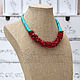 Choker Coral turquoise short bead necklace with coral and turquoise, coral. Chokers. Ritasdreams (ritasdreams). My Livemaster. Фото №6