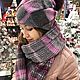 Hat and scarf set pink / grey / Burgundy. Caps. irinamakatukha (IrinaMakatukha). Online shopping on My Livemaster.  Фото №2
