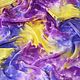 Order Silk handkerchief batik purple-yellow neckerchief gift. SilkColor. Livemaster. . Shawls1 Фото №3