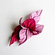 Order Barbie Pink Leather Flower Brooch Pale Pink Fuchsia Barbie. De-Si-Re. Livemaster. . Hats1 Фото №3