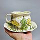 Чайные пары "Одуваны". Кружки и чашки. Irina Volvach Art Ceramics. Интернет-магазин Ярмарка Мастеров.  Фото №2