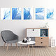 Interior posters 'Blue' (set of 5 PCs). abstraction, Pictures, Ekaterinburg,  Фото №1