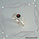 Ring 'ring-m' 925 silver, garnet, cubic Zirconia. Rings. MaksimJewelryStudio. Online shopping on My Livemaster.  Фото №2