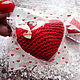 Keychain 5 cm Knitted heart white chocolate. Key chain. BarminaStudio (Marina)/Crochet (barmar). My Livemaster. Фото №5