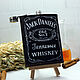 Фляжка обтянутая кожей с рисунком Jack Daniel’s. Подарочные фляги. Изделия из кожи Северный Ветер. Интернет-магазин Ярмарка Мастеров.  Фото №2