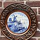 Panel plate 'At the mill', Delft, Holland. Decorative vintage plates. 'Gollandskaya Vest-Indskaya kompaniya'. Ярмарка Мастеров.  Фото №4