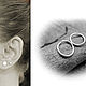 Серебряные серёжки для хеликса, трагуса. Миниатюрные серьги-кольца. Серьги-кольца. Nadin Art Design. Ярмарка Мастеров.  Фото №5