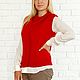 Жилет вязаный красный с драпировкой. Джемперы. Татьяна Knitting Patterns ( tussyL). Интернет-магазин Ярмарка Мастеров.  Фото №2