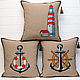 Pillow is embroidered with a nautical style Anchor. Pillow. pillowstown. My Livemaster. Фото №4