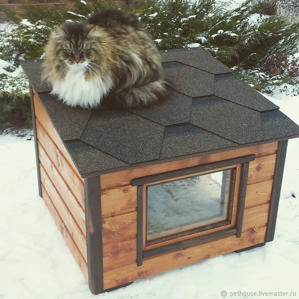 домик для кошки уличный теплый
