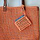 Сумка шоппер "Grid", вязаная. Сумка-шоппер. Knitted basket. Интернет-магазин Ярмарка Мастеров.  Фото №2