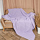 Lilac plaid knitted with braids, Blankets, Moscow,  Фото №1