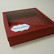 Сувениры и подарки handmade. Livemaster - original item Box with logo and a window made of a design cardboard 20h20h5 cm. Handmade.