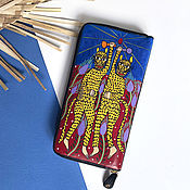 Сумки и аксессуары handmade. Livemaster - original item Zippered leather wallet, travel organizer, Jaguars. Handmade.