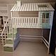 Детская кровать чердак домик с лестницей комодом деревянная из массива. Кровати. SCANDI. Интернет-магазин Ярмарка Мастеров.  Фото №2