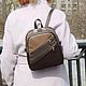  Leather Women's Backpack Brown Beige Latte Mod P27-152. Backpacks. Natalia Kalinovskaya. Online shopping on My Livemaster.  Фото №2