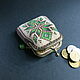 Coin holders: a coin purse made of beads with a green ornament. Coin boxes. SilkArt Tatyana. Online shopping on My Livemaster.  Фото №2