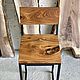Order Loft-style bar stool with a seat made of elm slab. uloft. Livemaster. . Chairs Фото №3