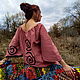 Pale Pink Ethnic Linen Dress «Flamingo». Dresses. mongolia. Ярмарка Мастеров.  Фото №6