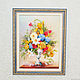 Picture ribbons Bouquet with Mimosa. Pictures. Ribbon Embroidery. My Livemaster. Фото №6