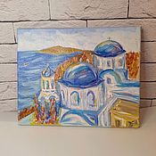 Картины и панно handmade. Livemaster - original item Santorini oil Painting. Handmade.