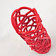 Vase for dried flowers is `Red date`. Woven ceramics Elena Zaichenko
